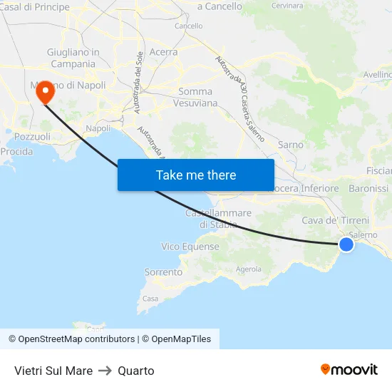 Vietri Sul Mare to Quarto map