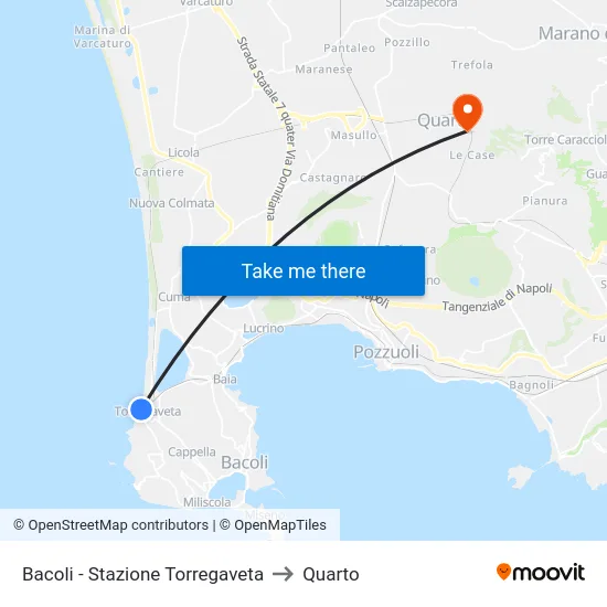 Bacoli - Stazione Torregaveta to Quarto map