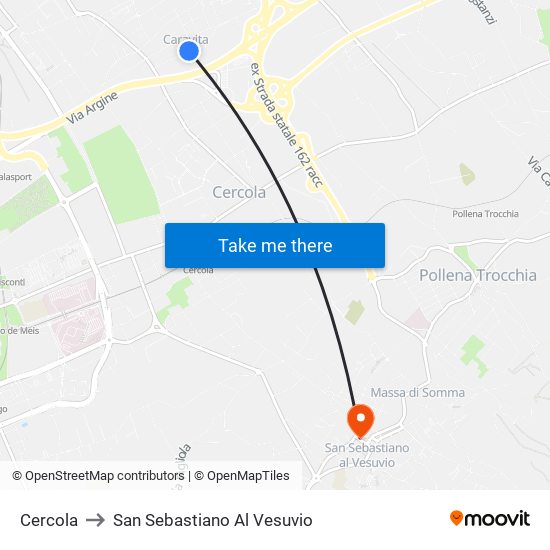 Cercola to San Sebastiano Al Vesuvio map