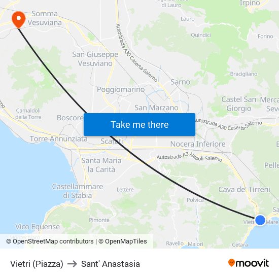 Vietri (Piazza) to Sant' Anastasia map