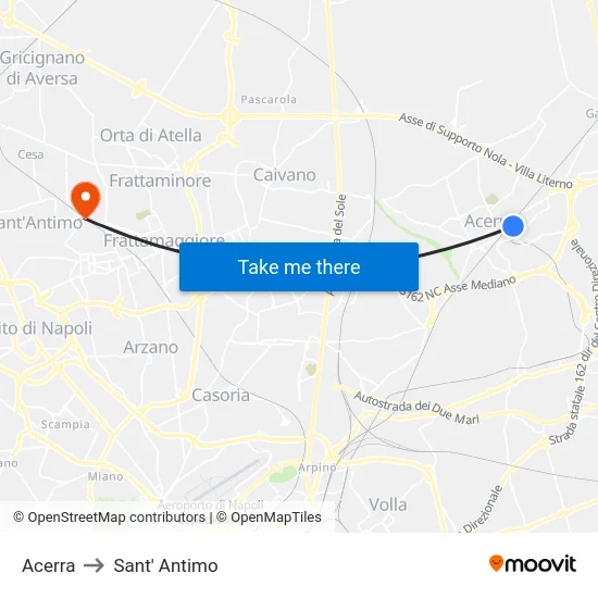 Acerra to Sant' Antimo map