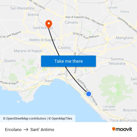 Ercolano to Sant' Antimo map