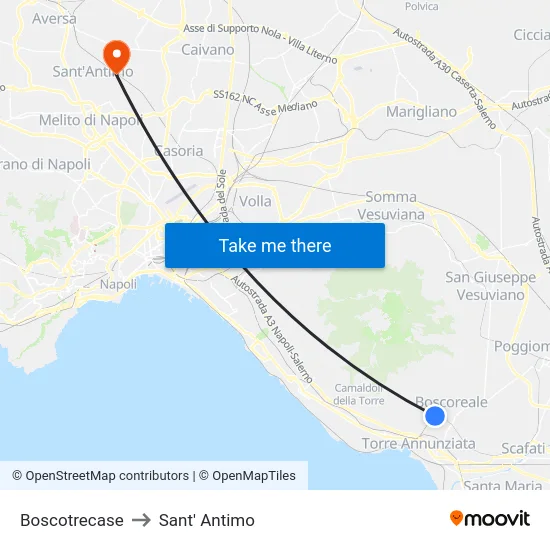 Boscotrecase to Sant' Antimo map