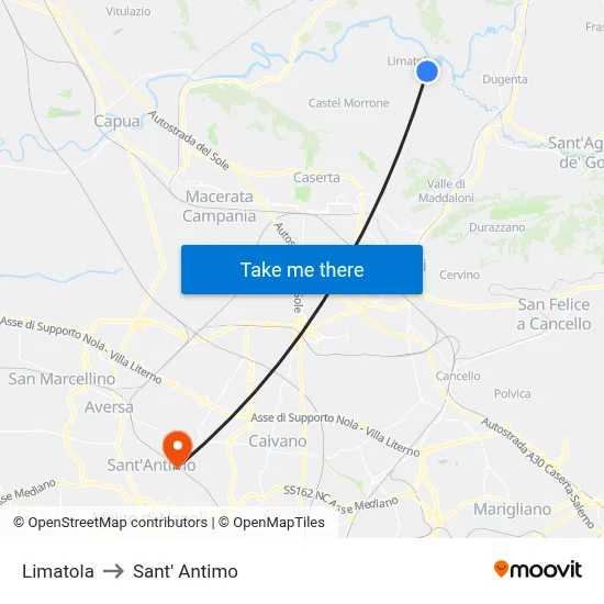 Limatola to Sant' Antimo map