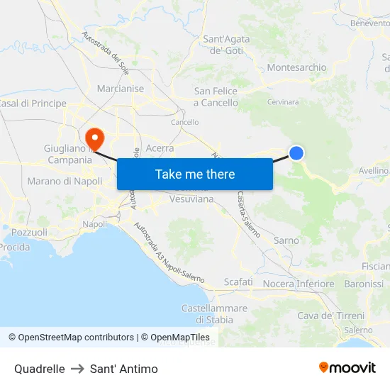 Quadrelle to Sant' Antimo map