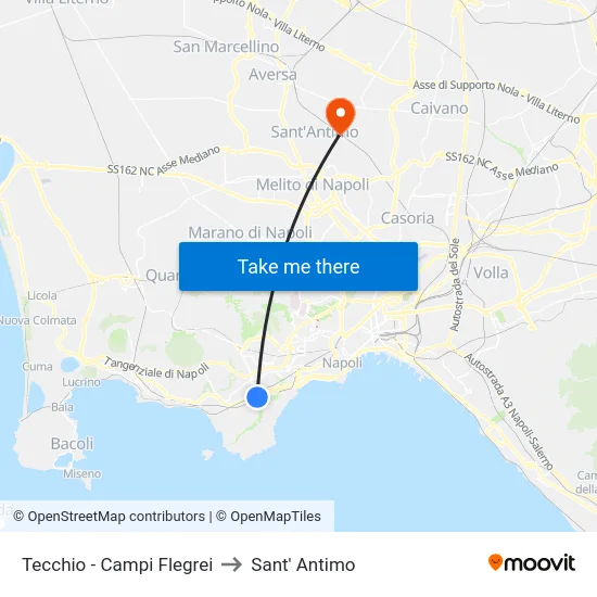 Tecchio - Campi Flegrei to Sant' Antimo map