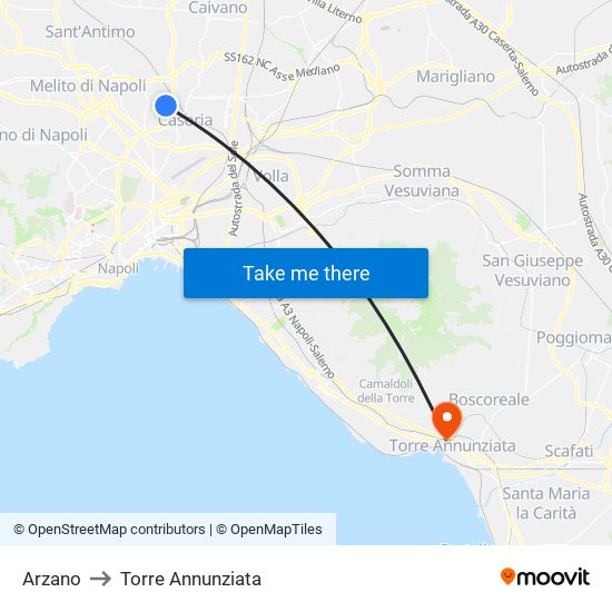 Arzano to Torre Annunziata map