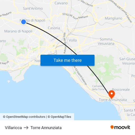 Villaricca to Torre Annunziata map