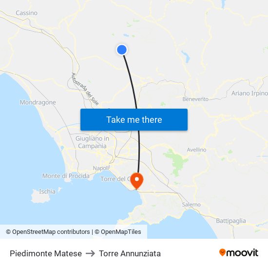 Piedimonte Matese to Torre Annunziata map