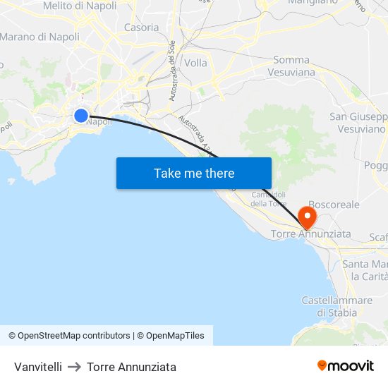 Vanvitelli to Torre Annunziata map