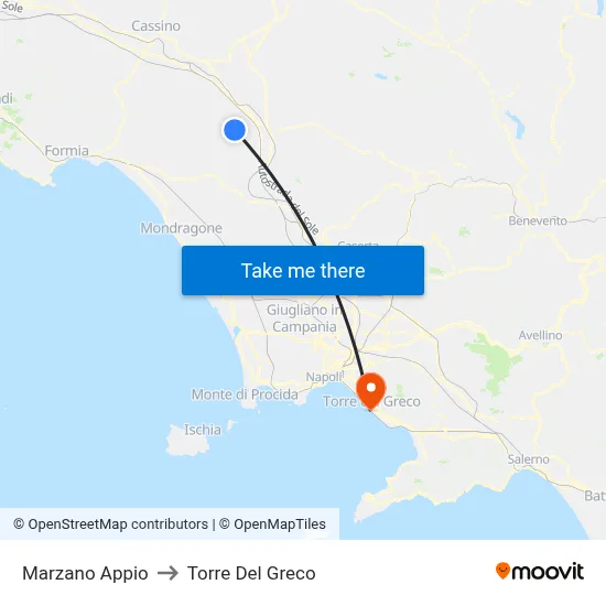 Marzano Appio to Torre Del Greco map