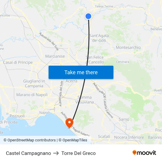 Castel Campagnano to Torre Del Greco map
