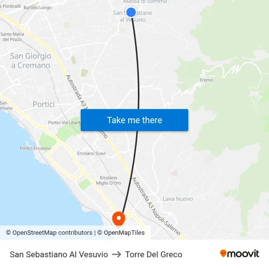 San Sebastiano Al Vesuvio to Torre Del Greco map