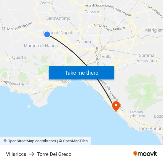 Villaricca to Torre Del Greco map