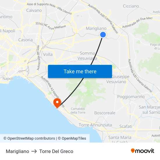 Marigliano to Torre Del Greco map