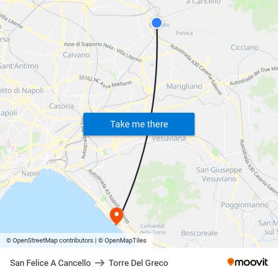 San Felice A Cancello to Torre Del Greco map