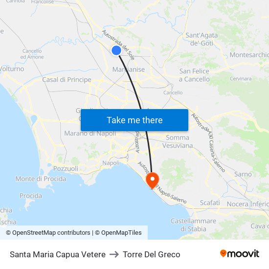 Santa Maria Capua Vetere to Torre Del Greco map