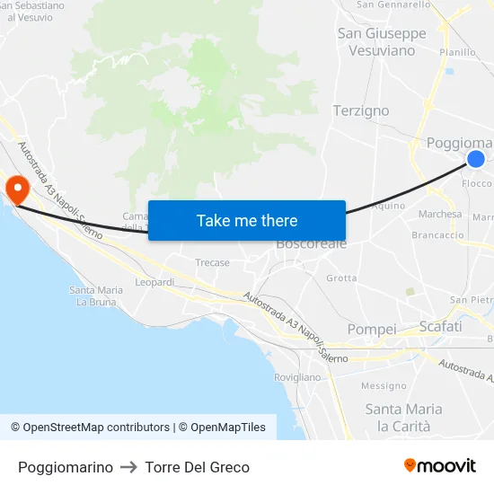 Poggiomarino to Torre Del Greco map