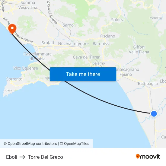 Eboli to Torre Del Greco map