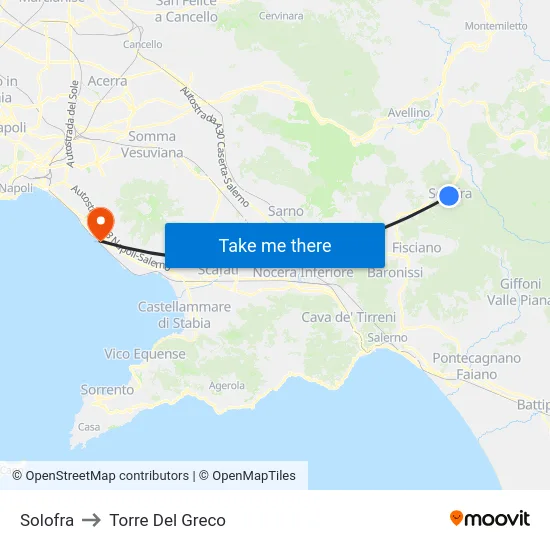Solofra to Torre Del Greco map
