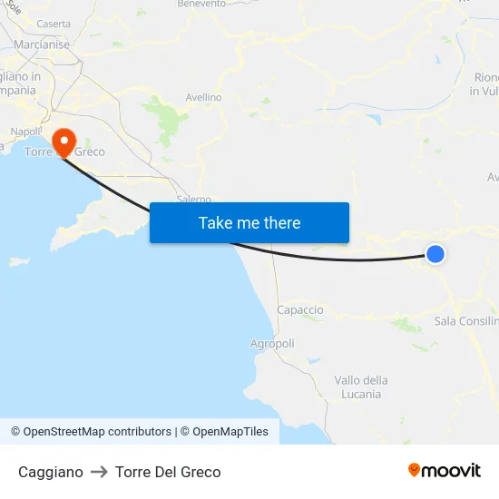 Caggiano to Torre Del Greco map