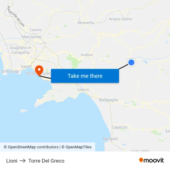 Lioni to Torre Del Greco map
