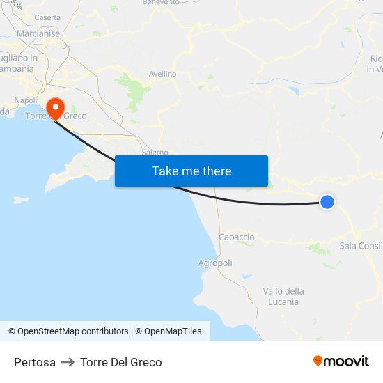 Pertosa to Torre Del Greco map