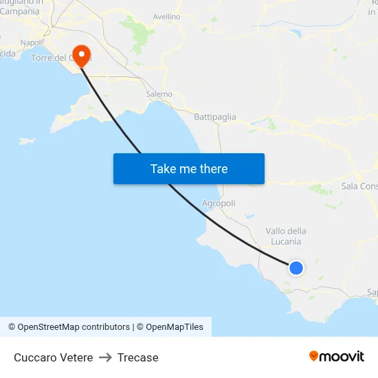 Cuccaro Vetere to Trecase map