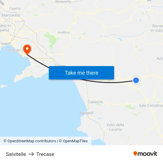 Salvitelle to Trecase map