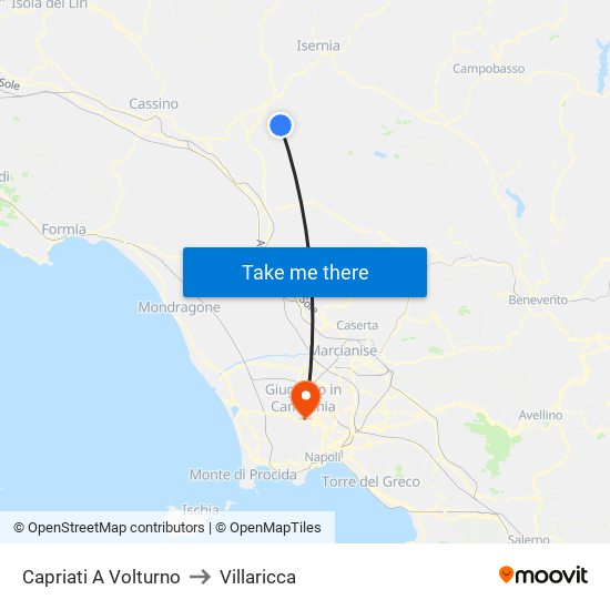 Capriati A Volturno to Villaricca map