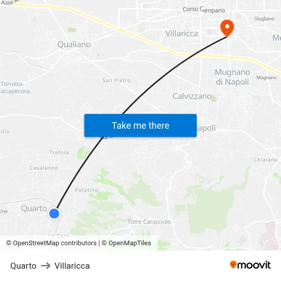 Quarto to Villaricca map