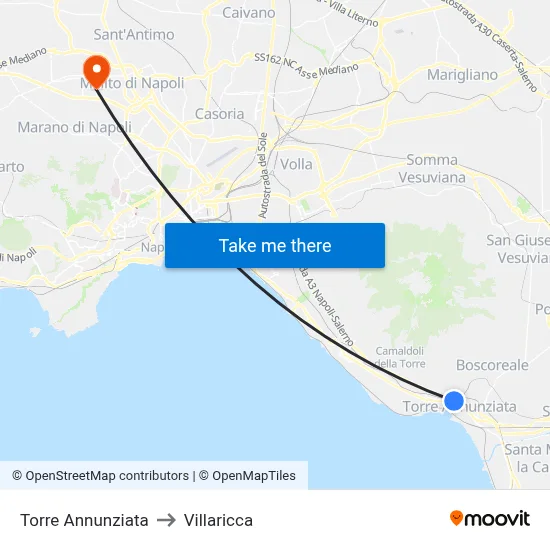 Torre Annunziata to Villaricca map