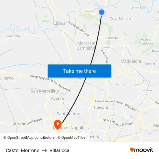 Castel Morrone to Villaricca map