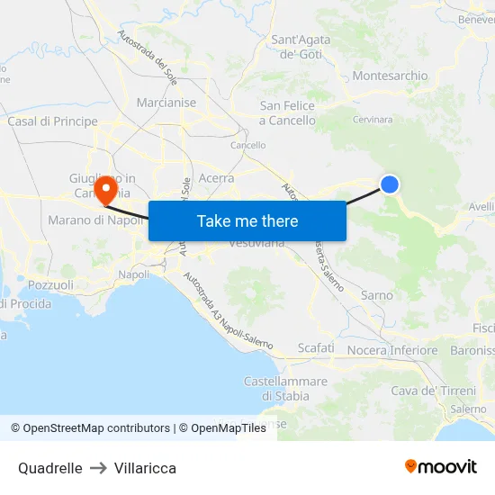 Quadrelle to Villaricca map