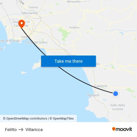 Felitto to Villaricca map