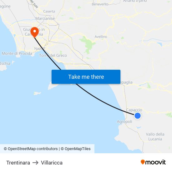 Trentinara to Villaricca map