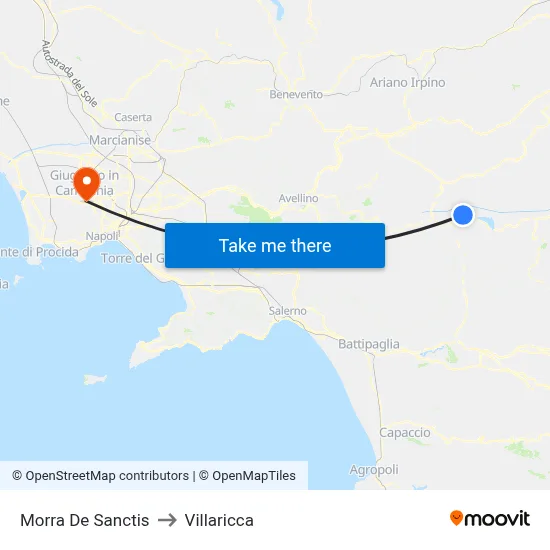 Morra De Sanctis to Villaricca map