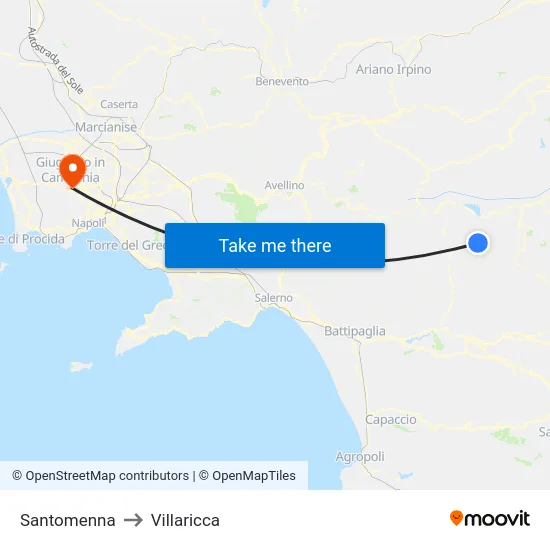 Santomenna to Villaricca map
