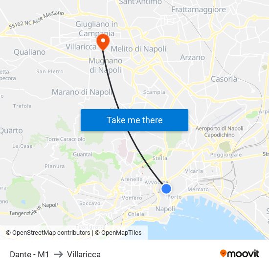 Dante - M1 to Villaricca map