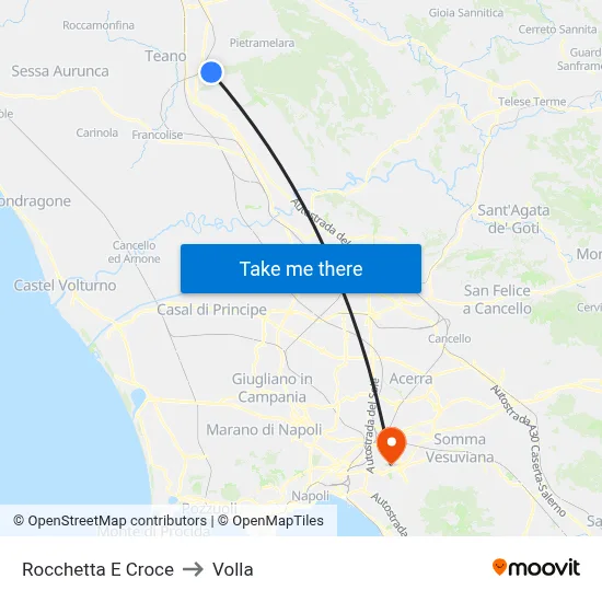 Rocchetta e Croce to Volla map