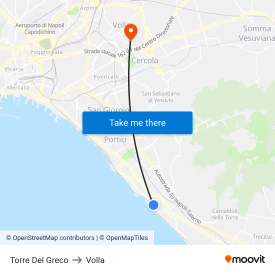 Torre Del Greco to Volla map