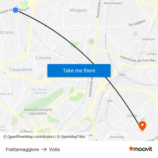 Frattamaggiore to Volla map