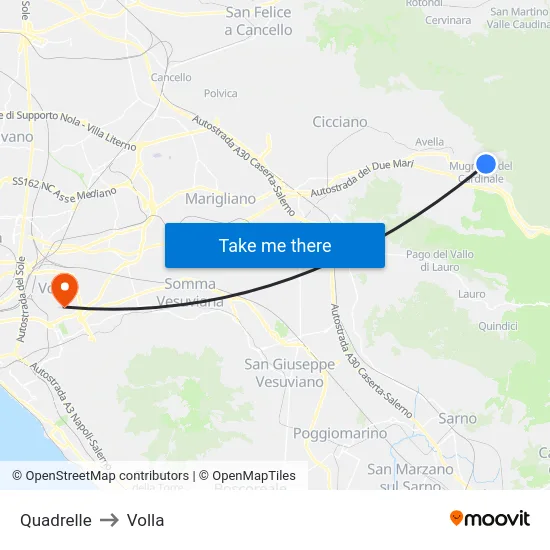 Quadrelle to Volla map