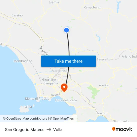 San Gregorio Matese to Volla map