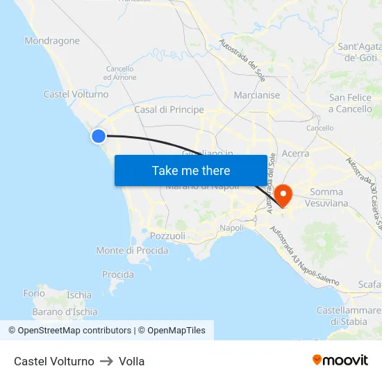 Castel Volturno to Volla map