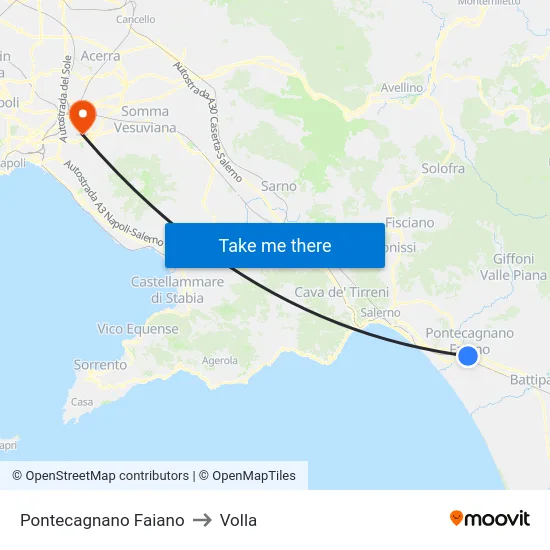Pontecagnano Faiano to Volla map