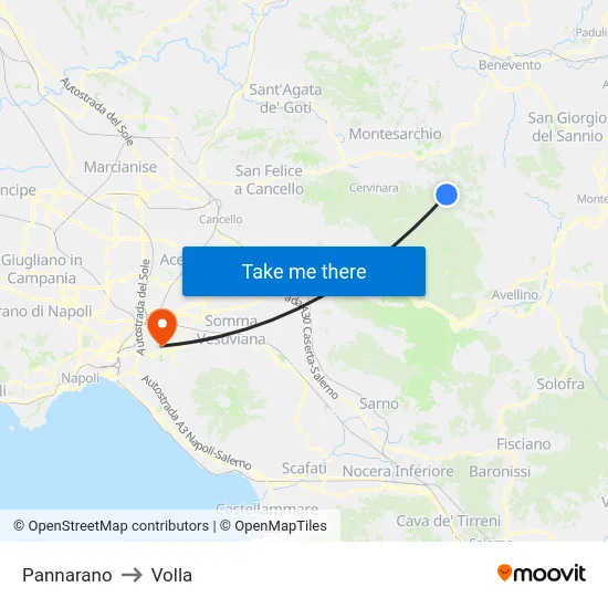Pannarano to Volla map