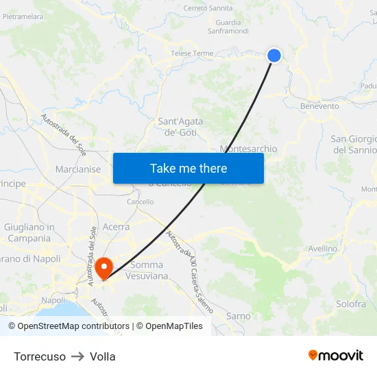 Torrecuso to Volla map