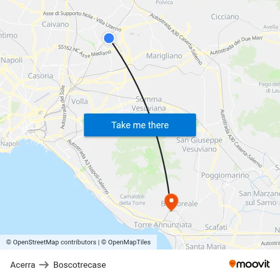 Acerra to Boscotrecase map