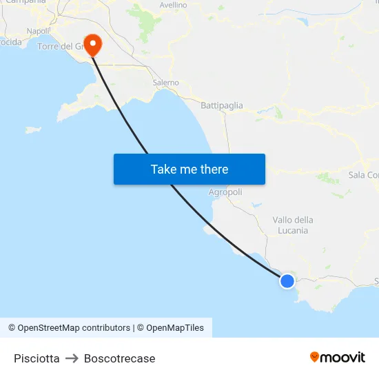 Pisciotta to Boscotrecase map